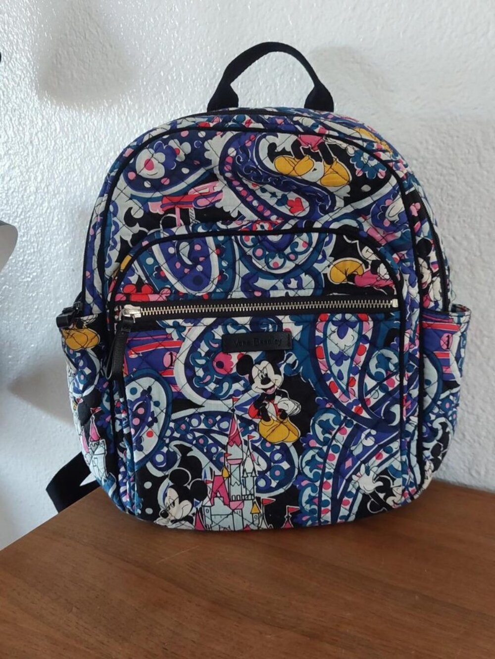 Vera Bradley Disney Mickey's Whimsical Paisley Iconic Small Backpack Quilted Bag
